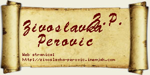 Živoslavka Perović vizit kartica